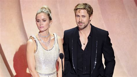 barbenheimer rivalry|Emily Blunt, Ryan Gosling Joke About Barbenheiner Rivalry at Oscars.